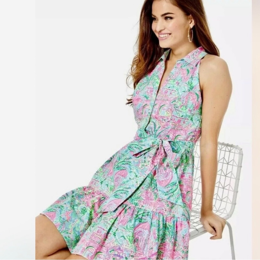 NWT Lilly Pulitzer Trisha Shirtdress toile print